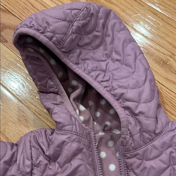 Columbia Quilted Jacket in Dusty Purple with Polka Dot Lining - Picture 5 of 7